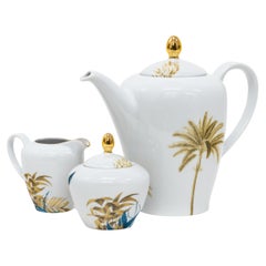 Las Palmas, Juego de Té de Porcelana Decorado Contemporáneo de Vito Nesta