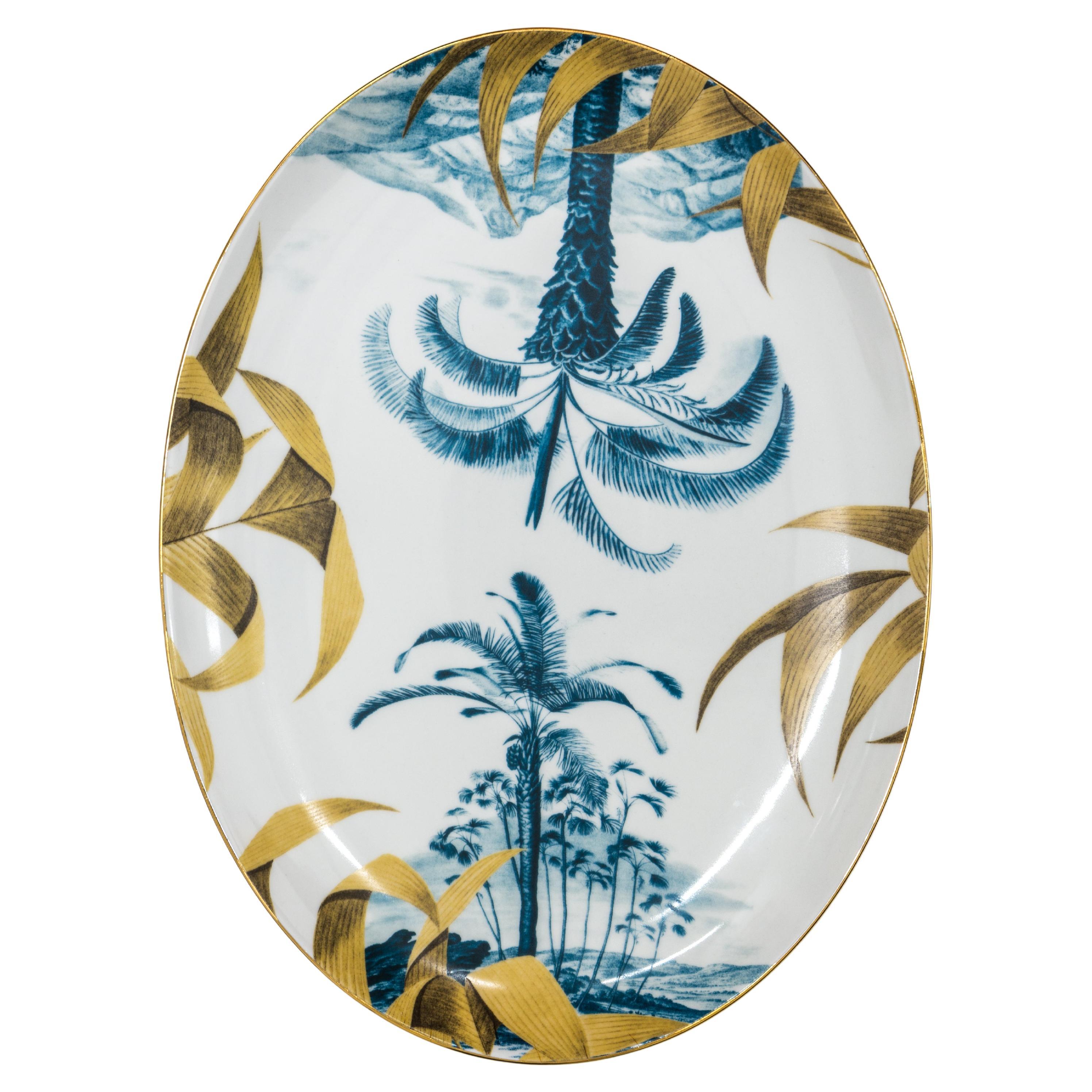 Las Palmas, Contemporary Decorated Porcelain Tray Design by Vito Nesta  For Sale