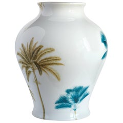 Las Palmas, Contemporary Porcelain Vase with Decorative Design by Vito Nesta
