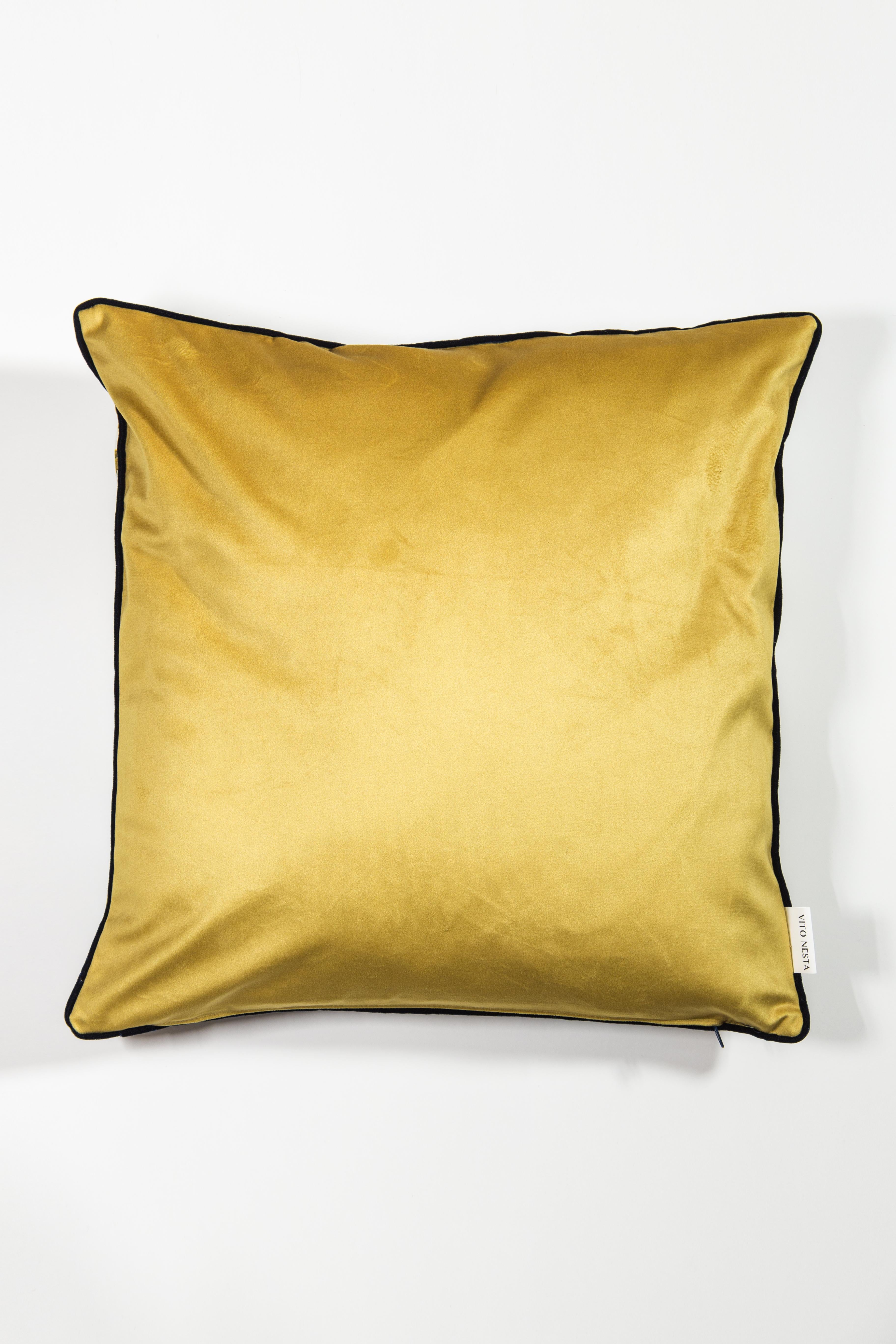 Las Palmas, Contemporary Velvet Printed Pillow by Vito Nesta For Sale 4