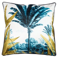 Las Palmas, Contemporary Velvet Printed Pillow by Vito Nesta