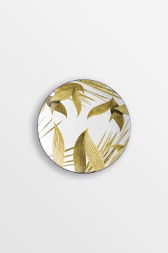 Las Palmas, Six Contemporary Porcelain Bread Plates with Decorative Design