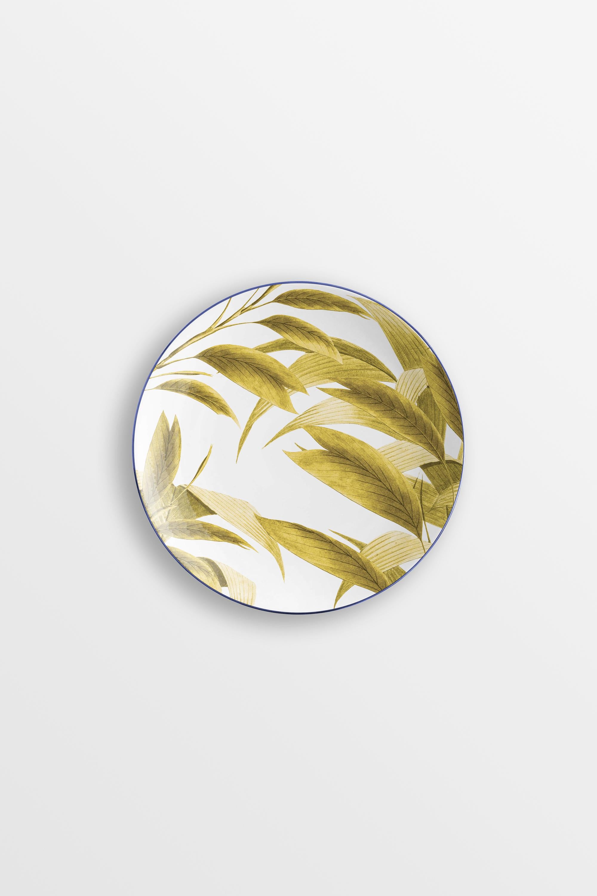 Las Palmas, Seis Platos Contemporáneos de Porcelana para Pan con Diseño Decorativo Siglo XXI y contemporáneo en venta