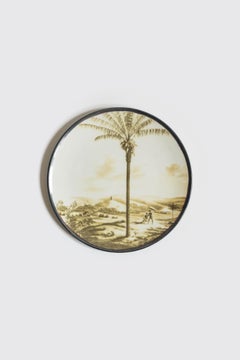 Las Palmas, Six Contemporary Porcelain Dessert Plates with Decorative Design