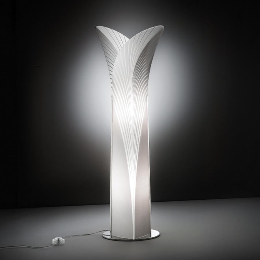 Modern Las Palmas White Floor Lamp, Made in Italy