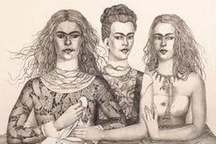 Las Tres Fridas 'The Three Fridas', Stone-Cut Lithograph