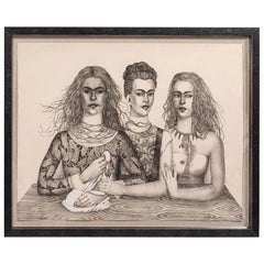 Las Tres Fridas 'The Three Fridas', Stone-Cut Lithograph