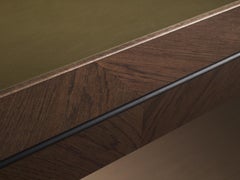 Las Vegas Gaming Table in Italian Poplar Wood, Brass Coasters, New