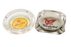 Las Vegas Hotel Glass Ashtrays - Set of 2