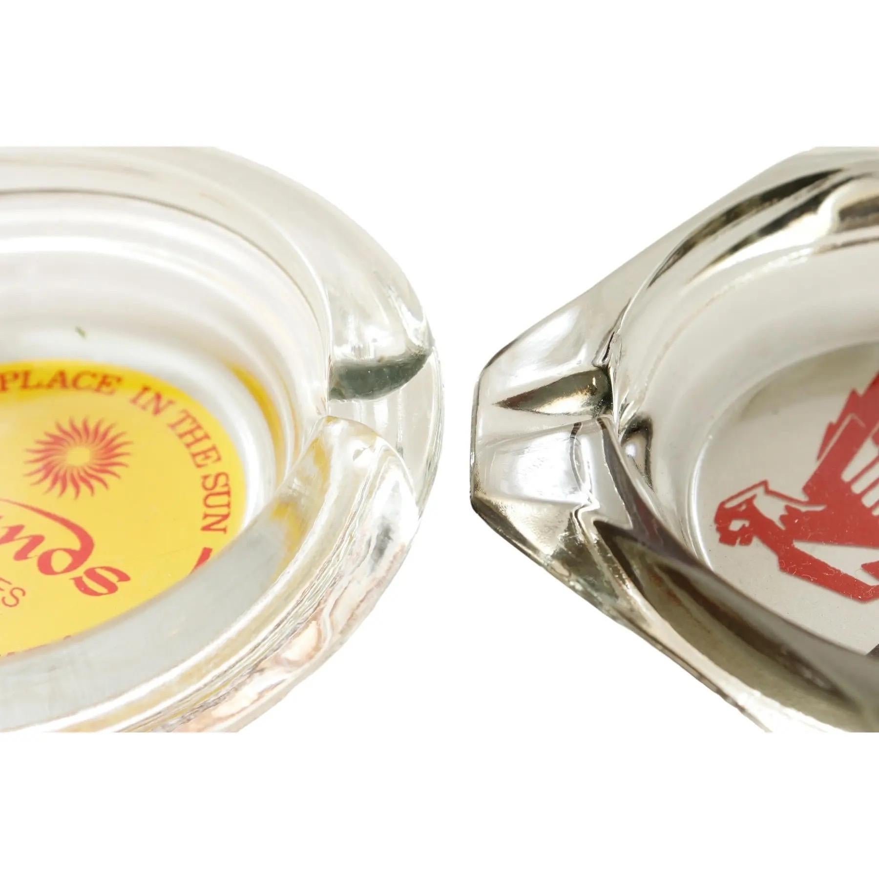 American Las Vegas Hotel Glass Ashtrays - Set of 2 For Sale