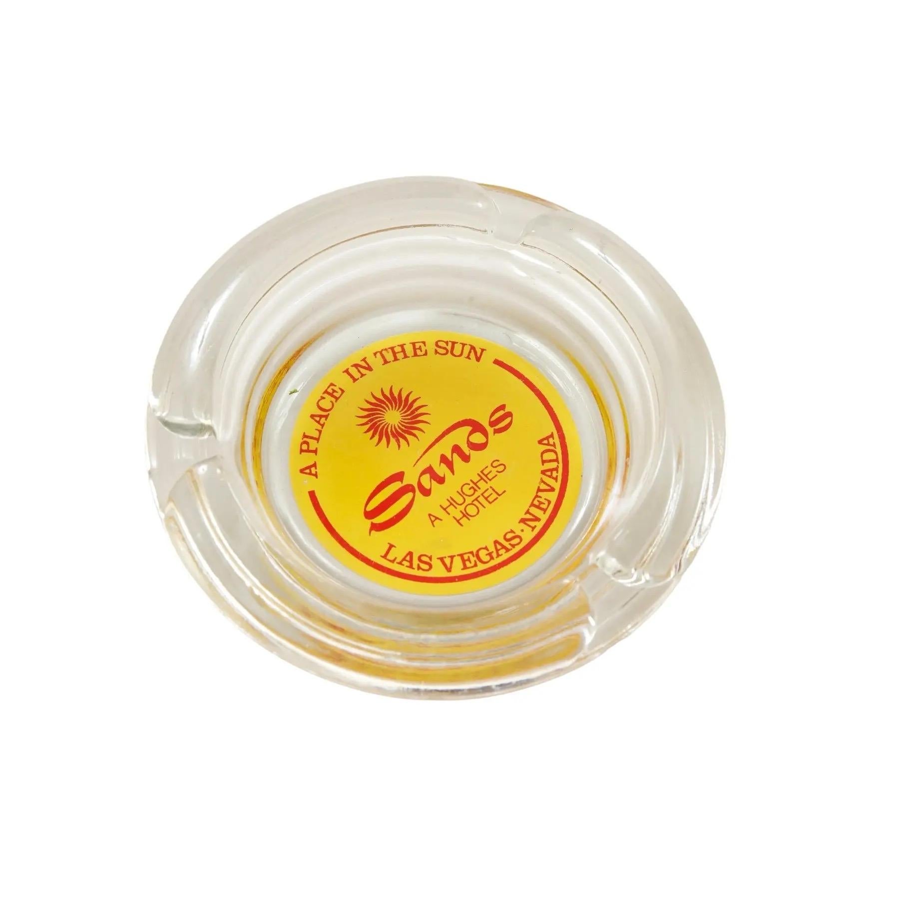 Las Vegas Hotel Glass Ashtrays - Set of 2 In Good Condition For Sale In Bradenton, FL