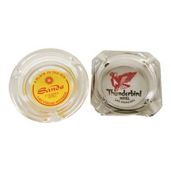 Las Vegas Hotel Glass Ashtrays - Set of 2