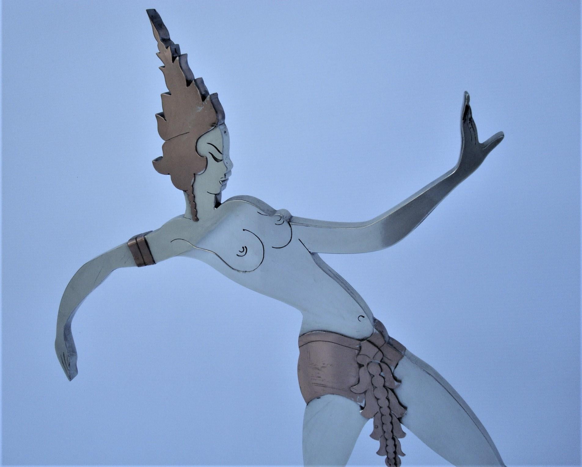 Mid-Century Modern Las Vegas Showgirl Mid-Century Bronze Sculpture, 1950´s For Sale