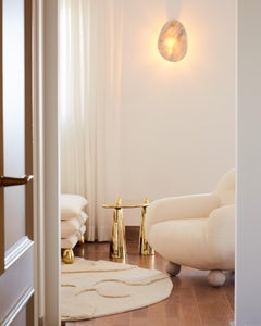 "Lasca" Contemporary Indoor Wall Lamp in Cast Brass and Crystal by Estudio Orth