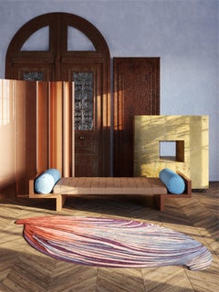 Rug Colorful Unusual Irregular shape for Living room maximalism - Laser Mars