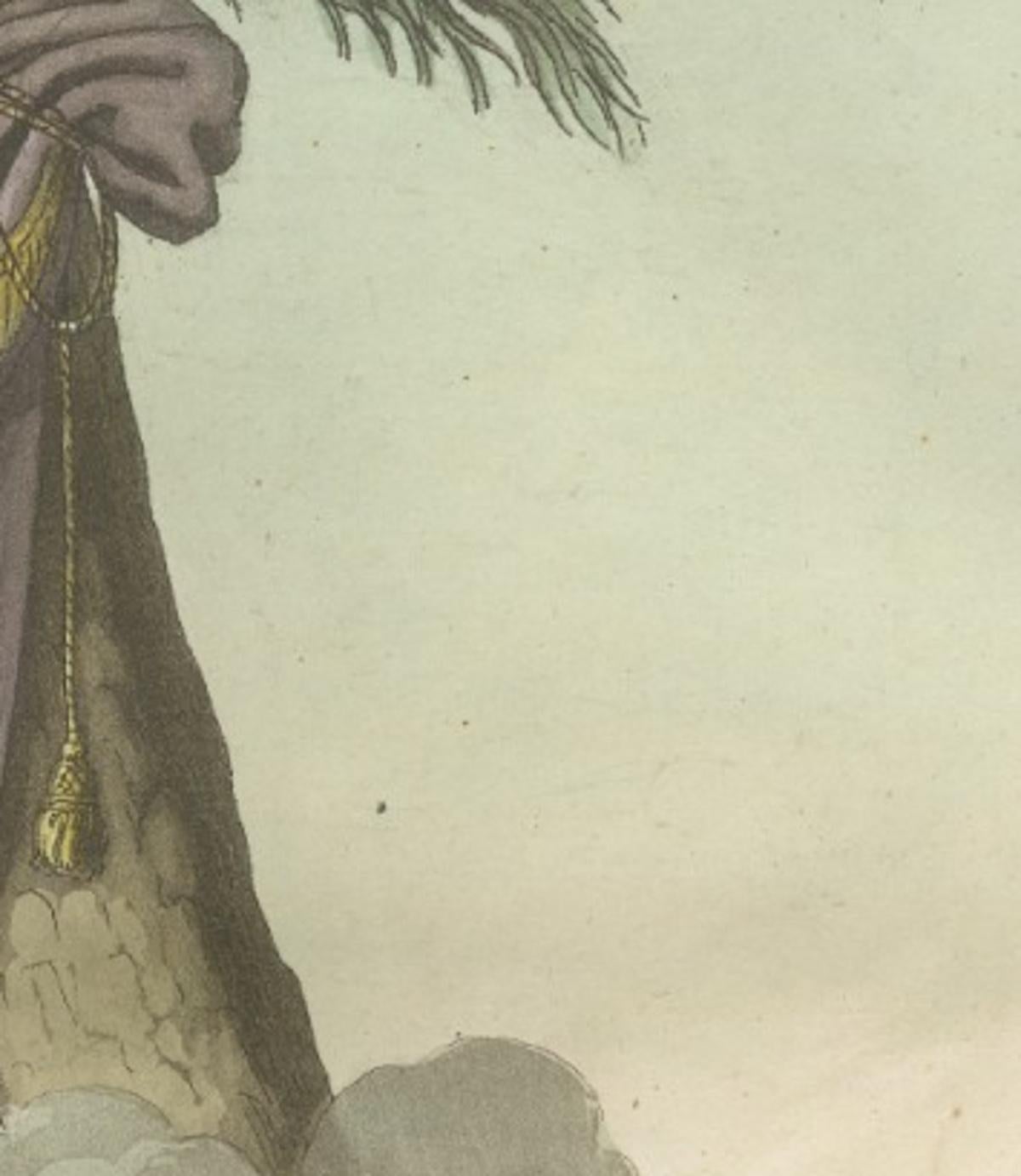 L’Asie (Asia) – Allegorical Antique Hand-Colored Print, Ferrario, Milan, 1815