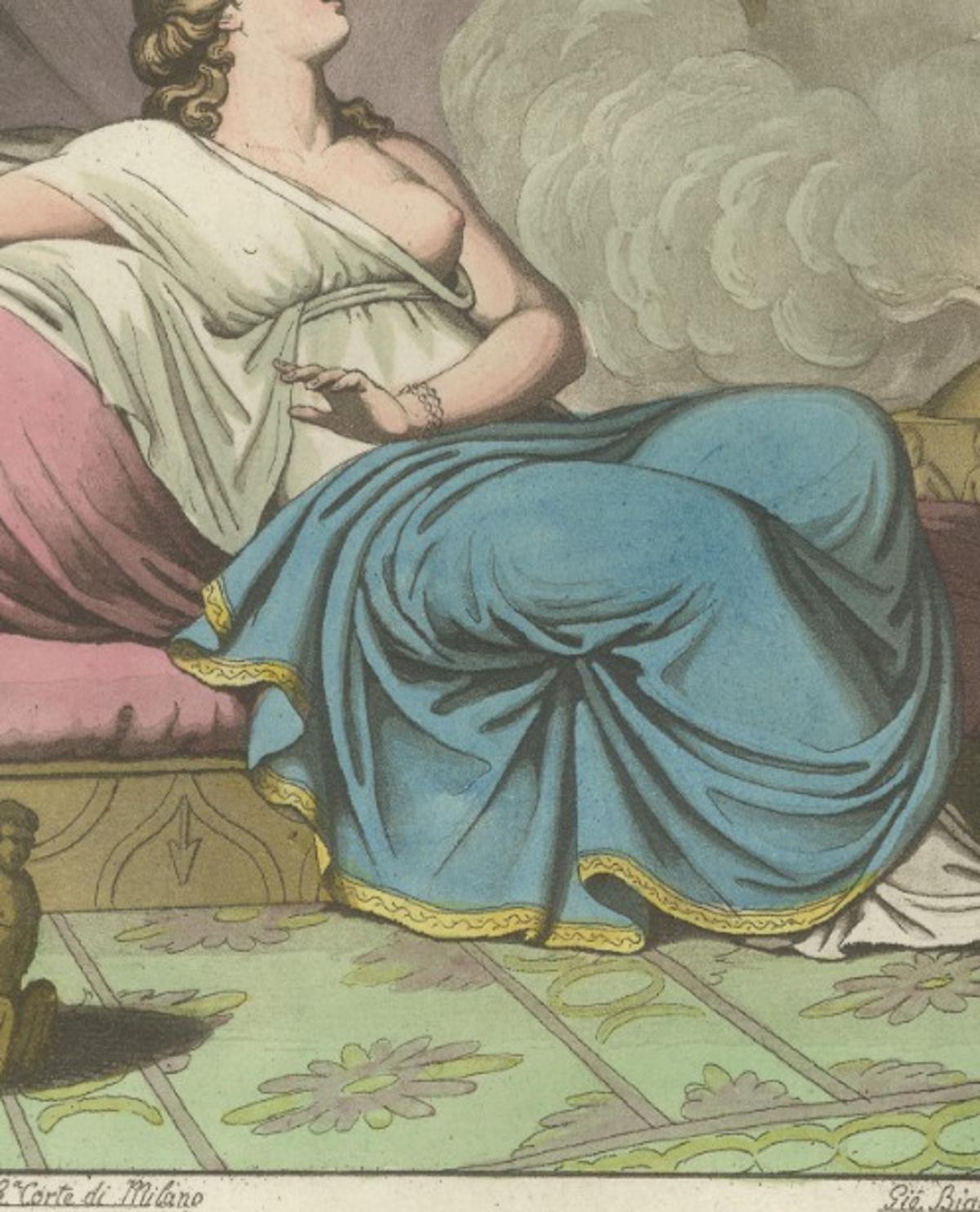 L’Asie (Asia) – Allegorical Antique Hand-Colored Print, Ferrario, Milan, 1815