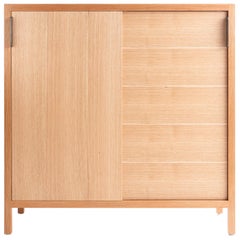 Laska Credenza in Quarter-Sawn White Oak, Sliding Doors, Show Sample