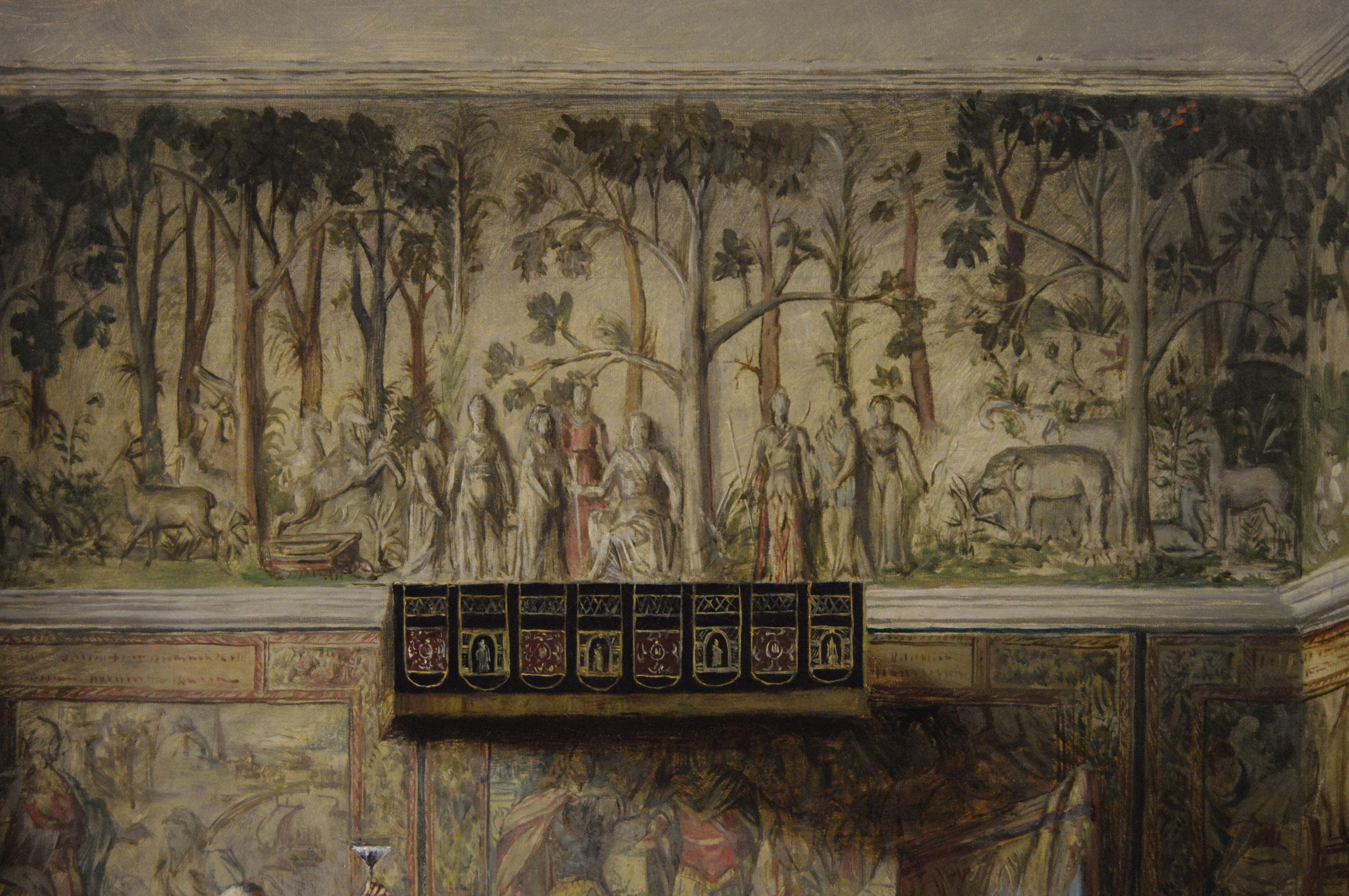 Historisches Ölgemälde aus dem 19. Jahrhundert mit Figuren in Hardwick Hall im Angebot 2