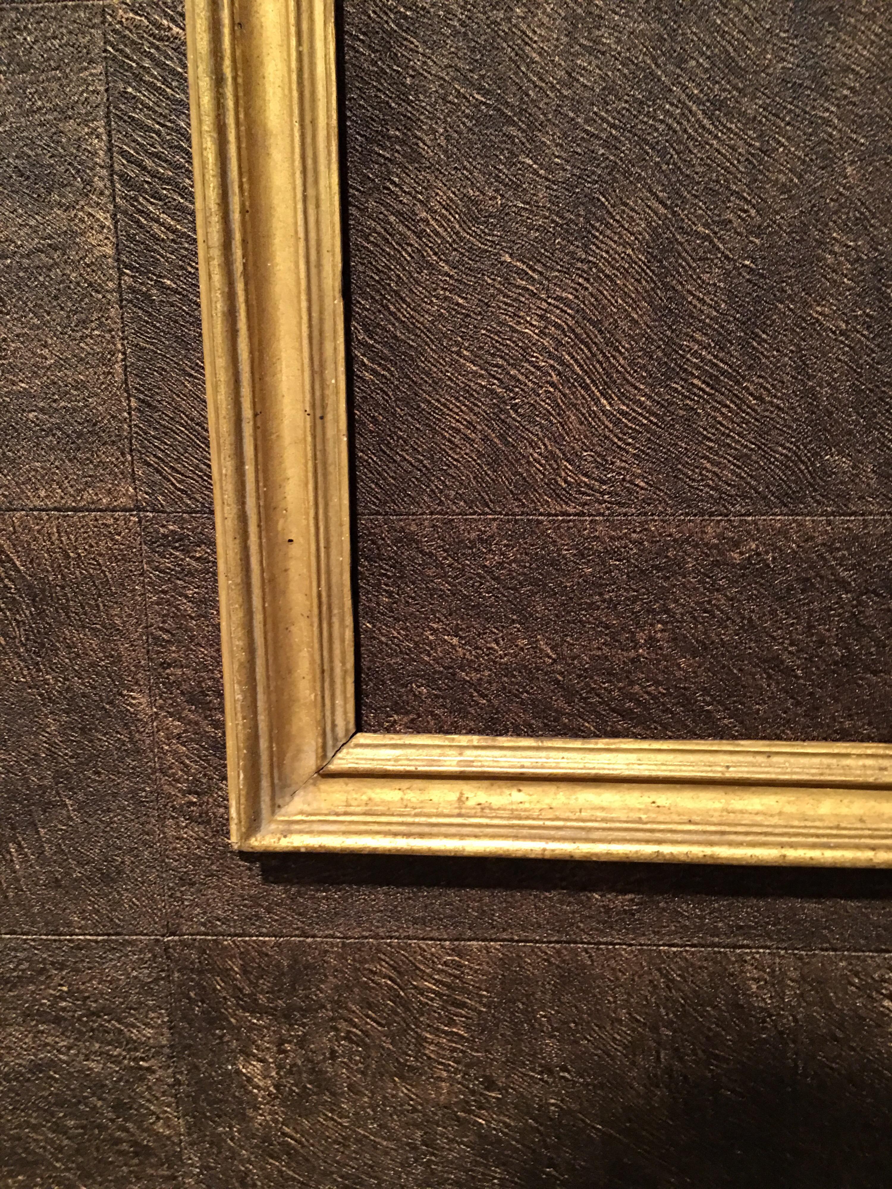 Doré Cadre rectangulaire en bois doré d'époque Salvator Rosa de style italien en vente