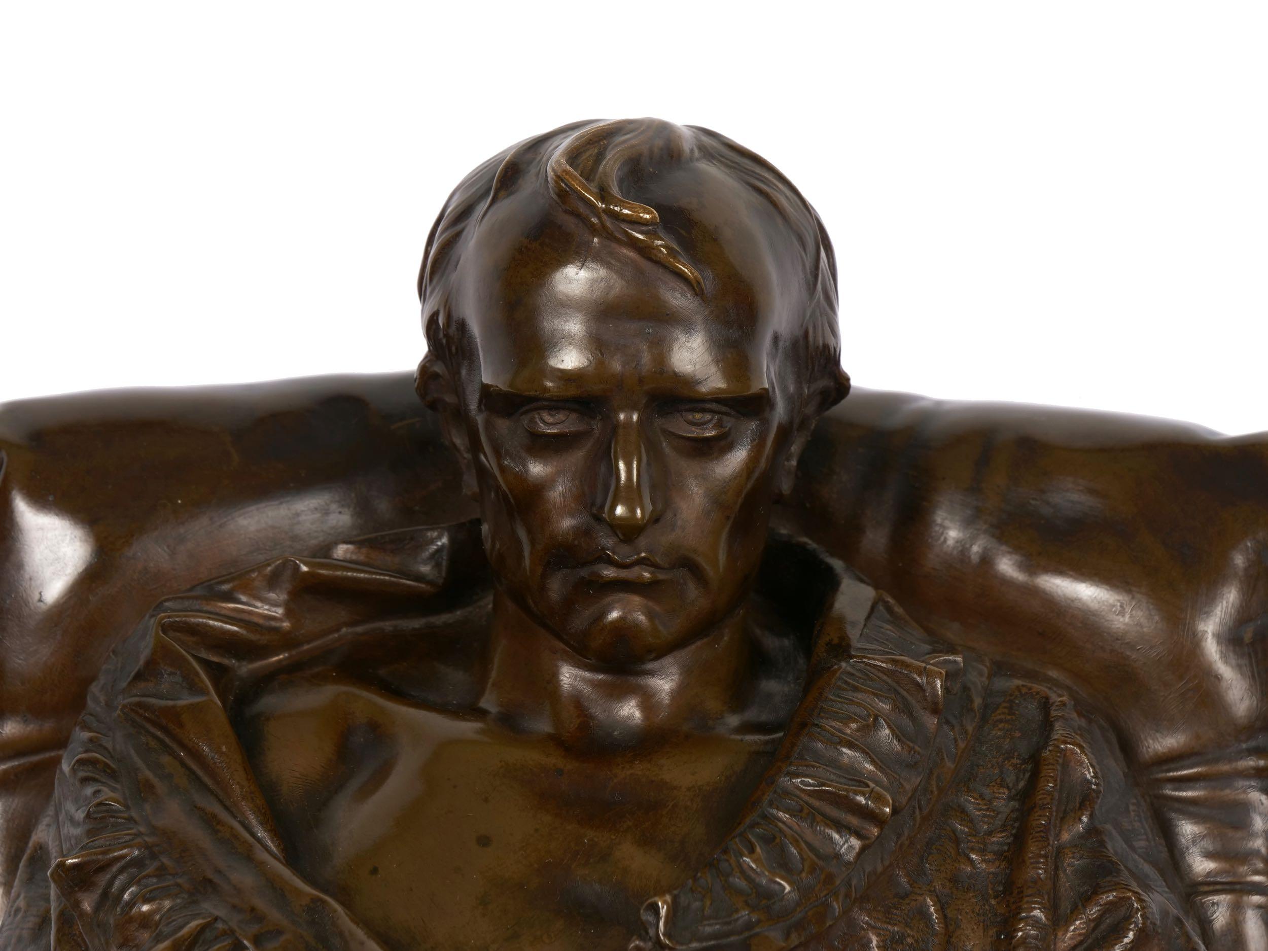 “Last Days of Napoleon” French Antique Bronze Sculpture by Vincenzo Vela 11
