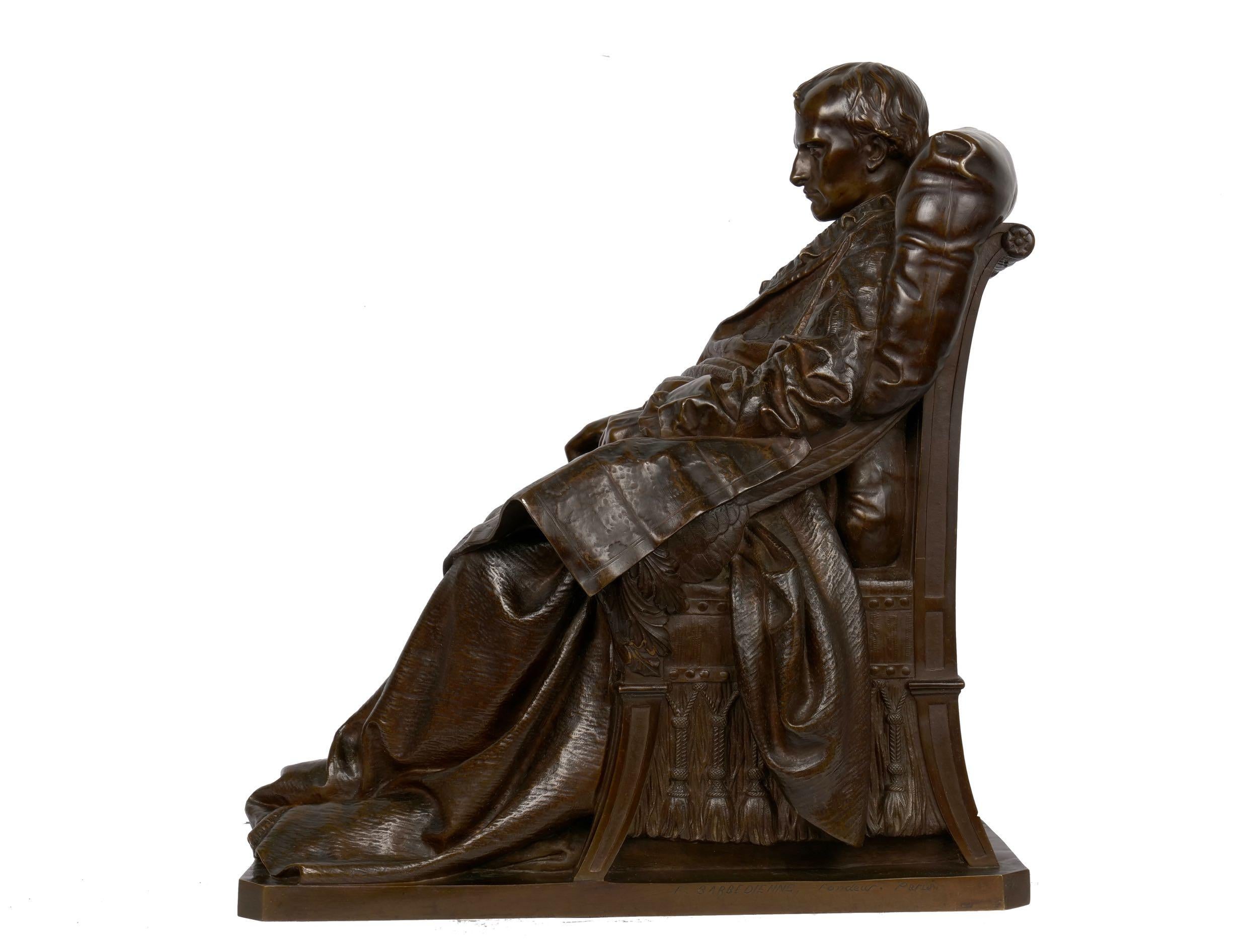 “Last Days of Napoleon” French Antique Bronze Sculpture by Vincenzo Vela 1