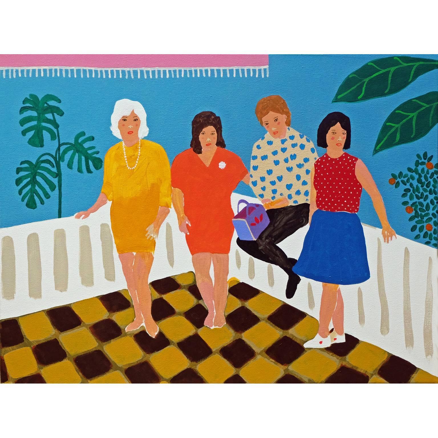 'Last Night of the Holiday' Portrait Painting by Alan Fears Pop Art