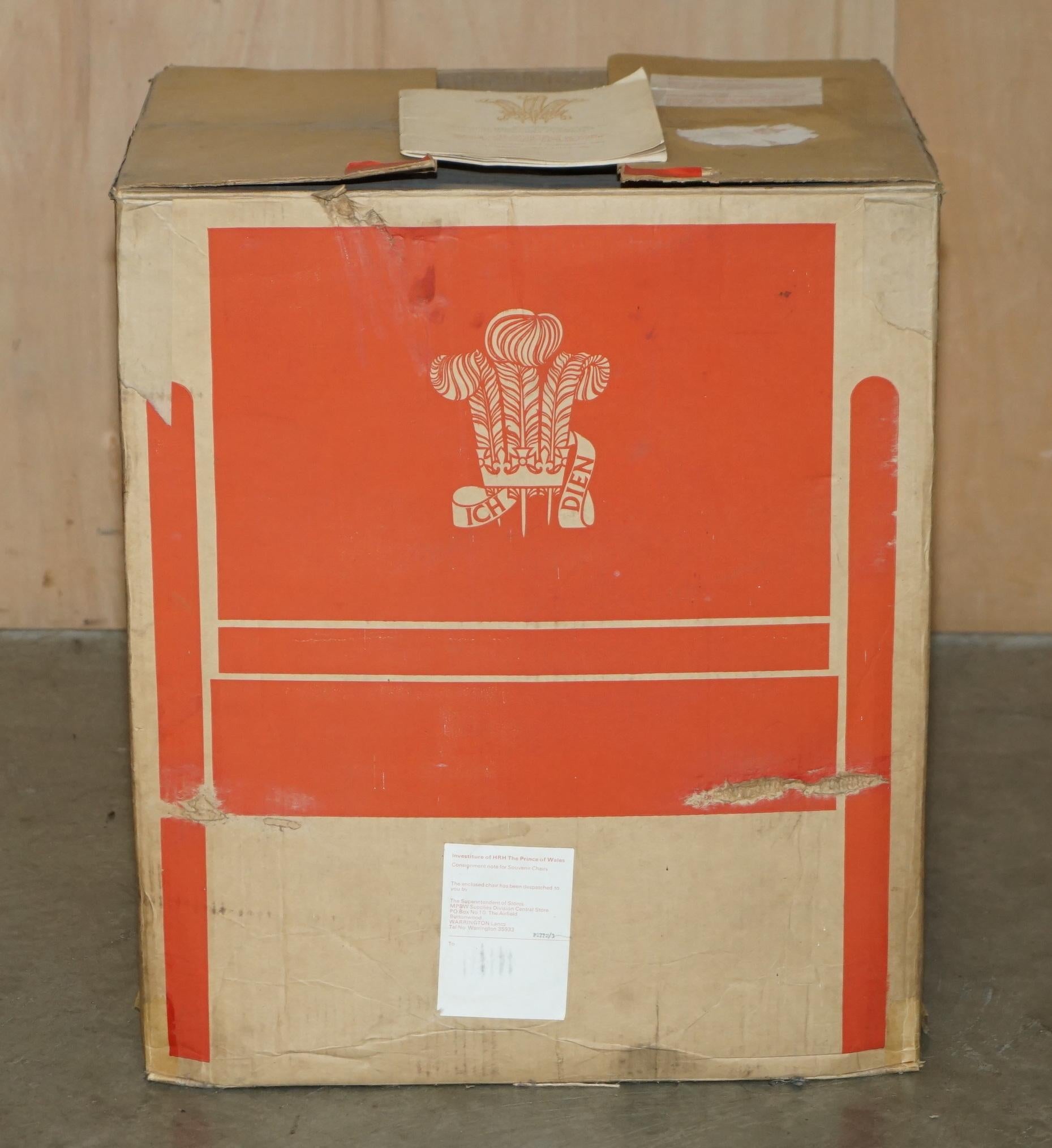 Hand-Painted LAST OF ITS KIND BRAND NEW IN THE BOX 1969 PRINCE CHARLES INVESTITURE ARMCHAiR For Sale