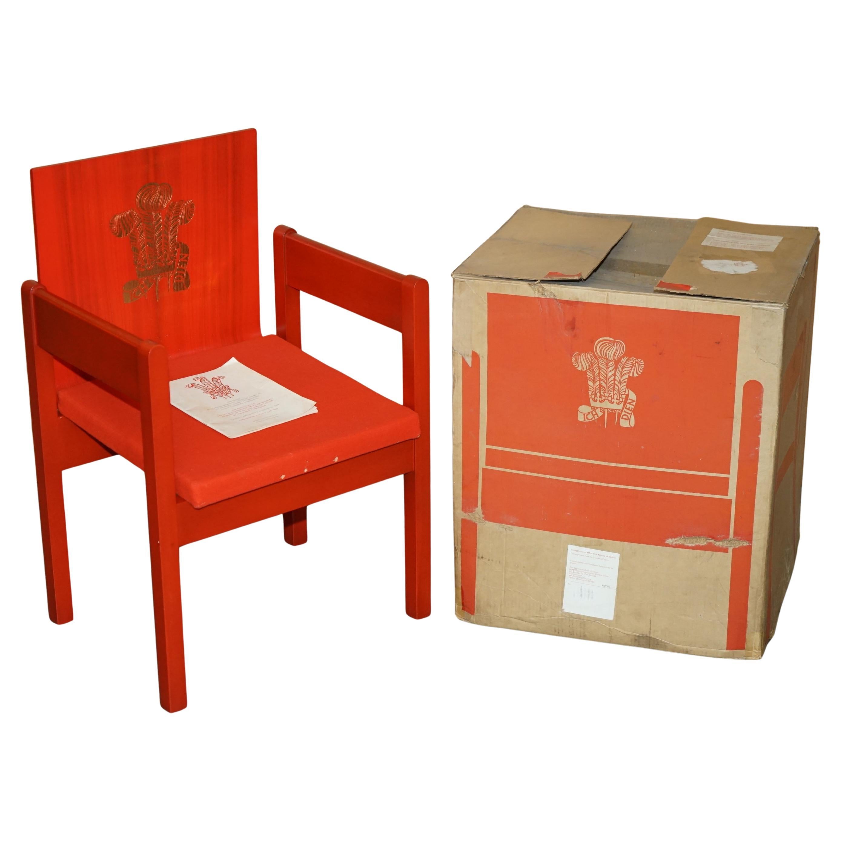 LAST OF ITS KIND BRAND NEW IN THE  Box 1969 PRINCE CHARLES INVESTITURE ARMCHAiR