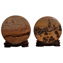 Last Pair of Natural Viewing Stones, Unique Collectors Work of Art