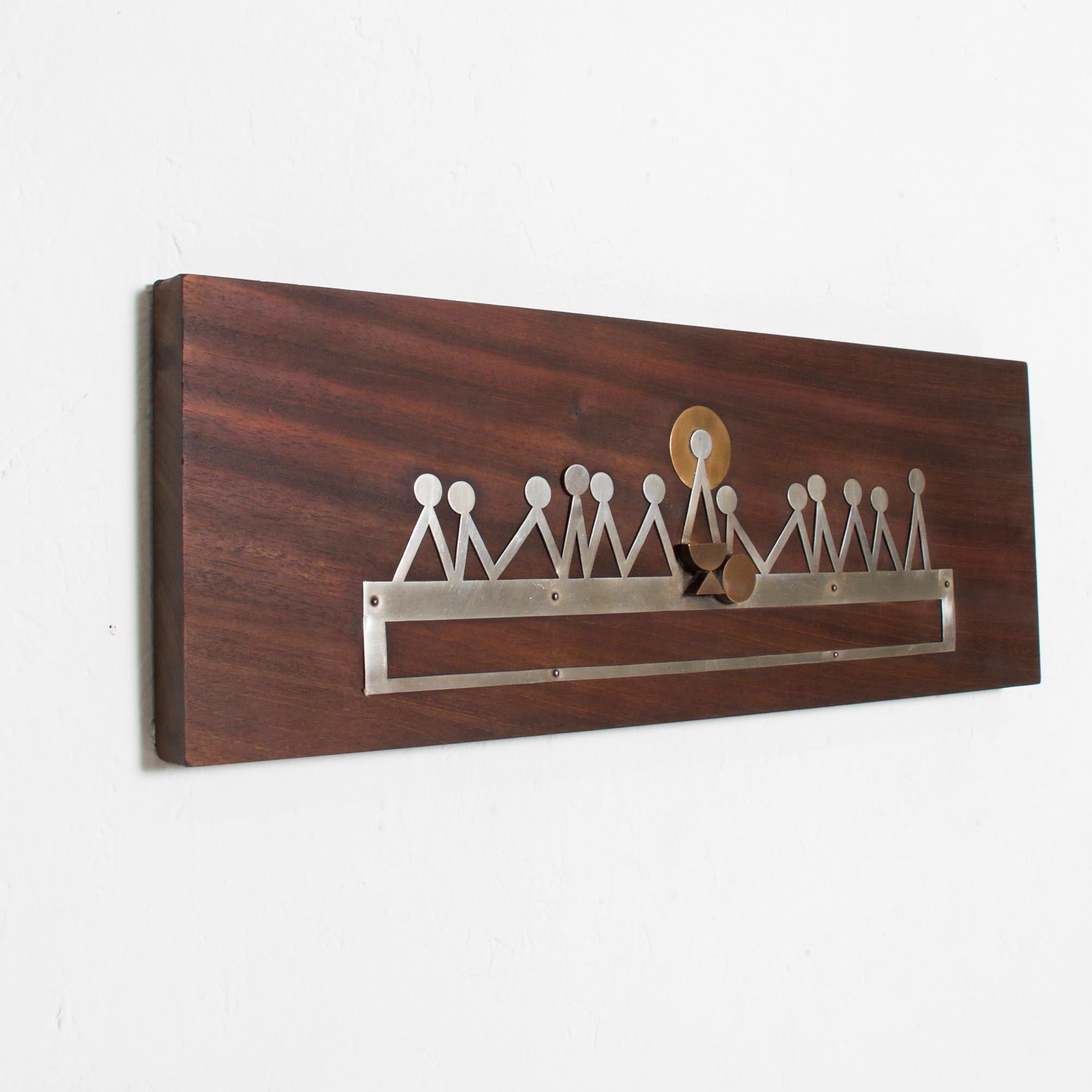 Mid-Century Modern Last Supper Abstract Wall Sculpture Modernist Plaque by Emaus Benedictine Monks