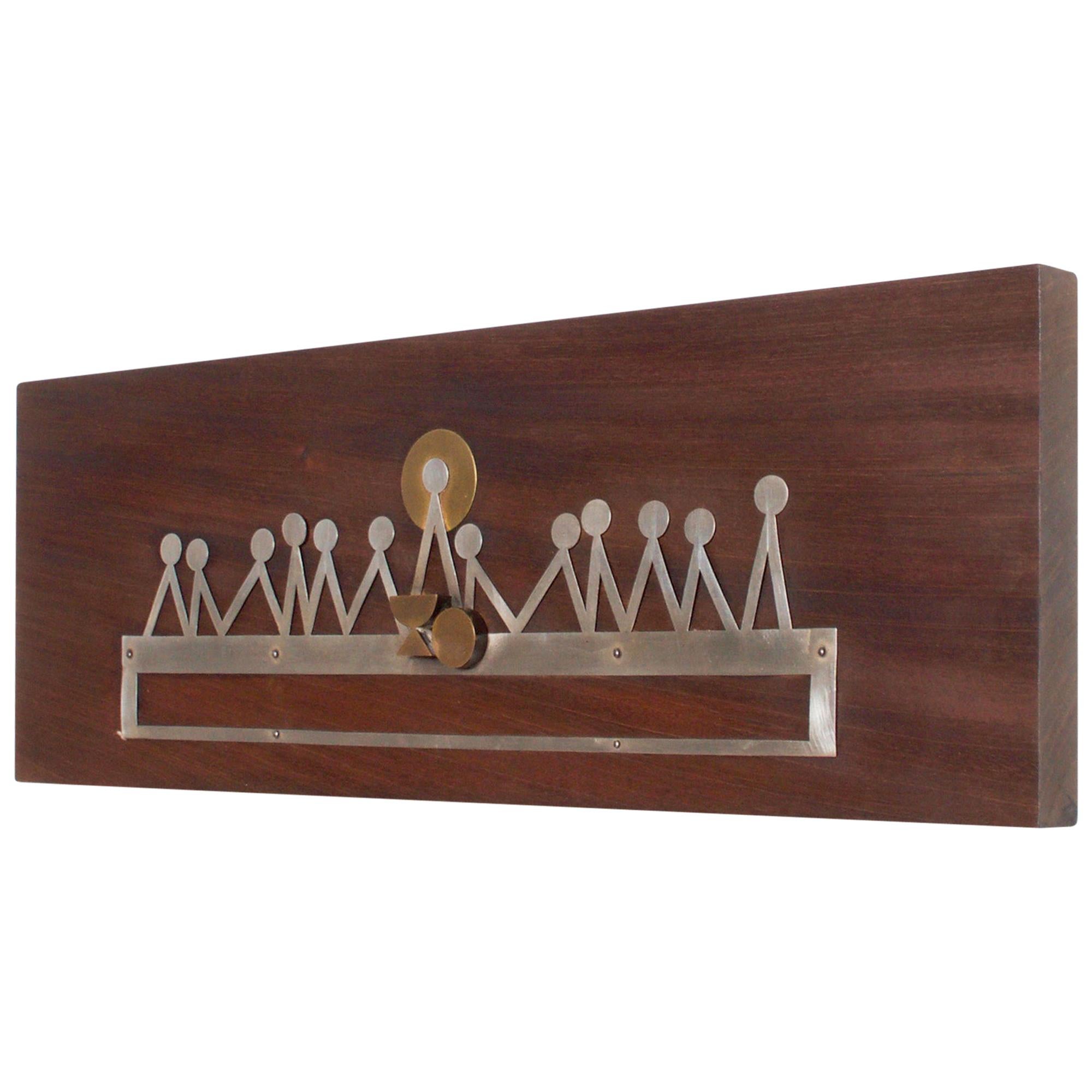 Last Supper Abstract Wall Sculpture Modernist Plaque by Emaus Benedictine Monks