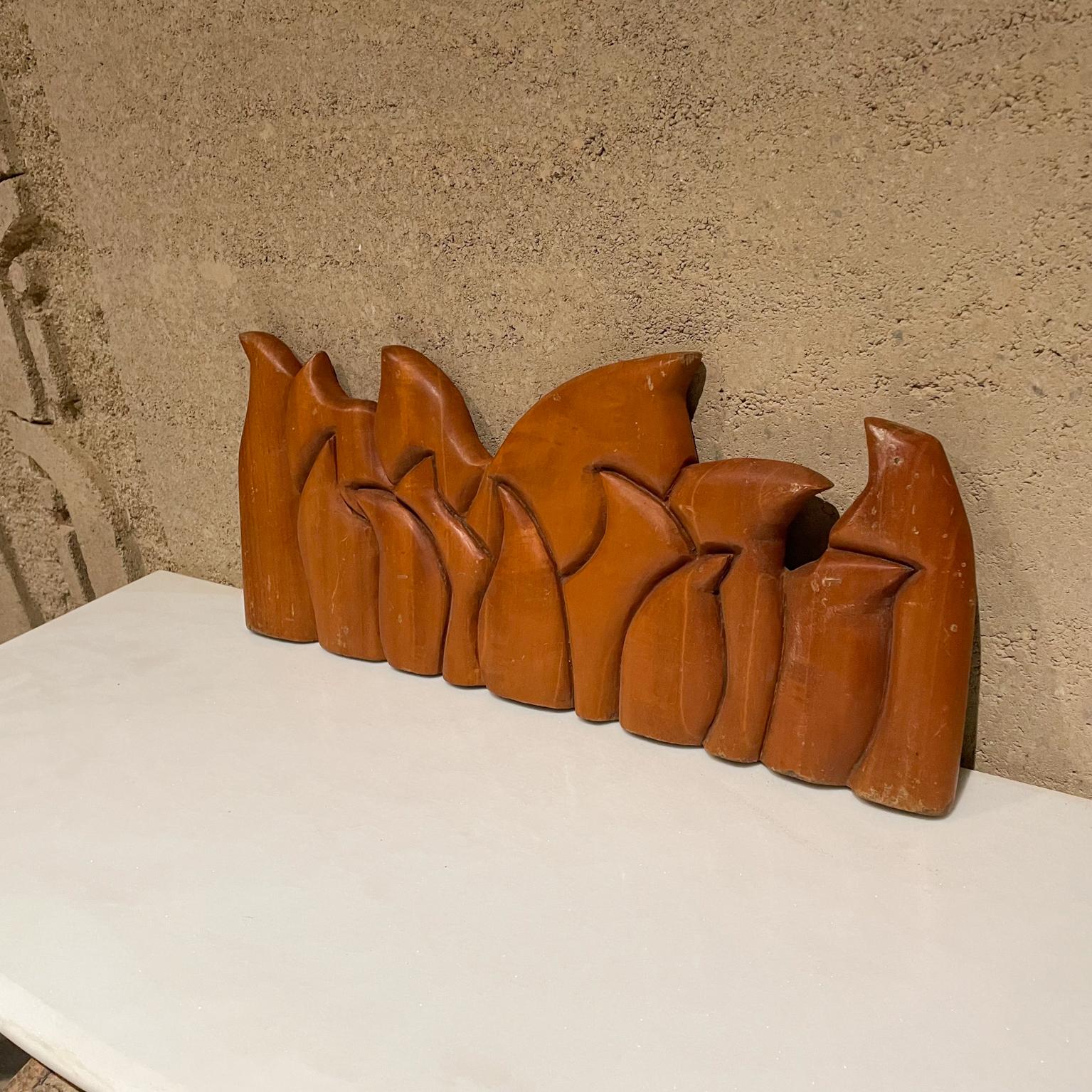 1999 Victor Rozo Last Supper Abstrakte Holzskulptur Mexiko DF (Moderne) im Angebot