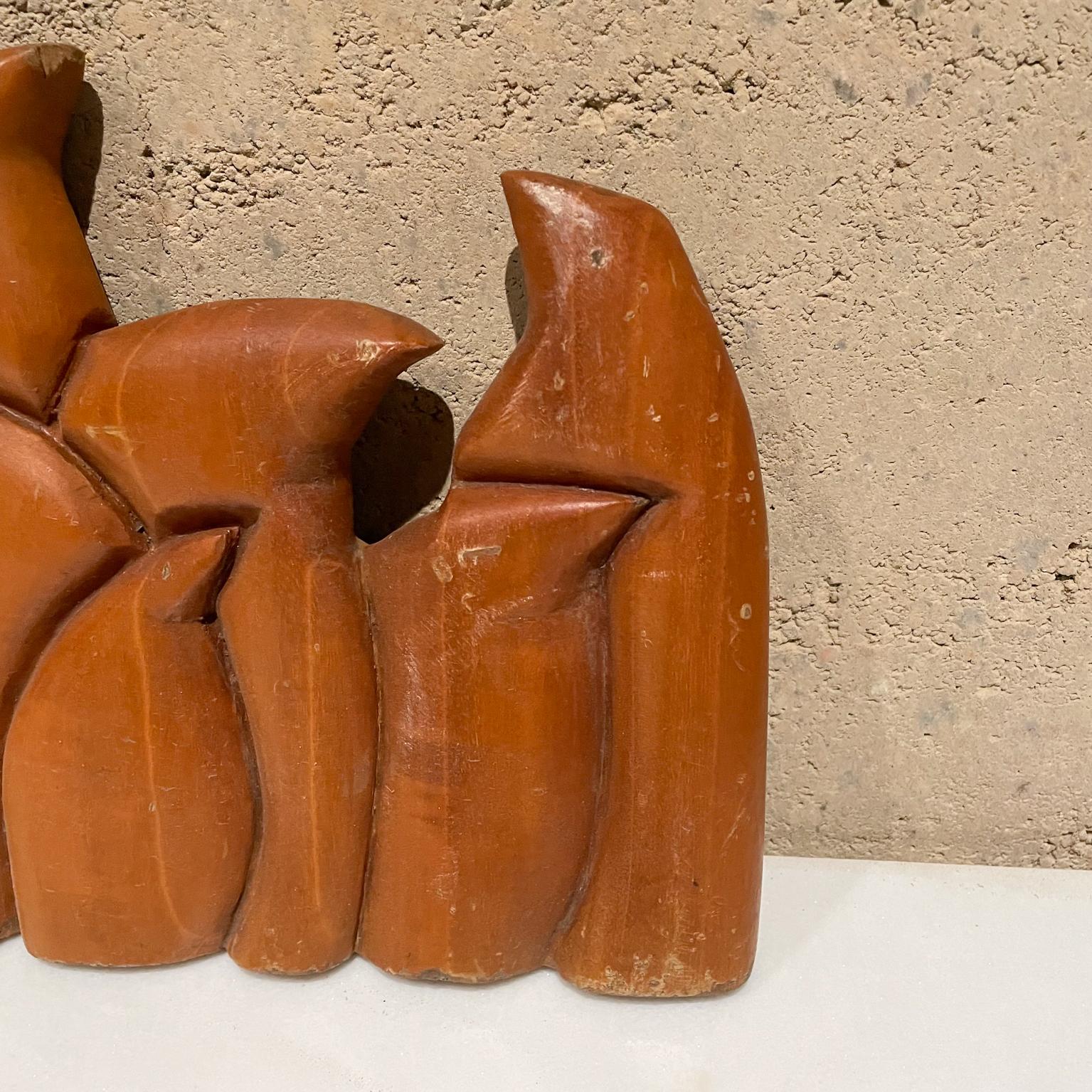 Mexican 1999 Victor Rozo Last Supper Abstract Wood Sculpture Mexico DF For Sale
