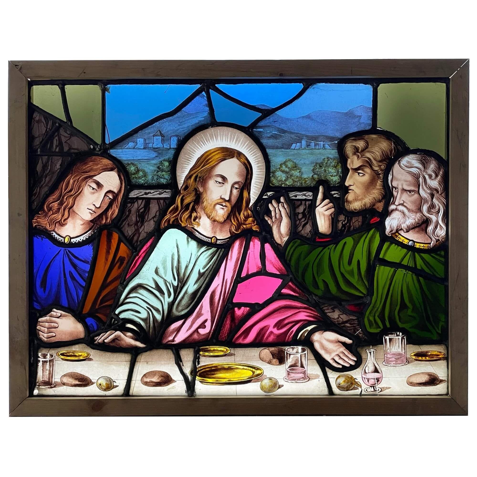 the last supper stained glass