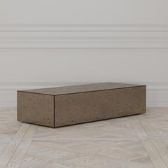 Lasthour Rectangular Coffee Table of Antiqued Mirror Blenheim, Made in Italy