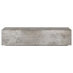 Lasthour Rectangular Coffee Table of Antiqued Mirror Rieti, Made in Italy