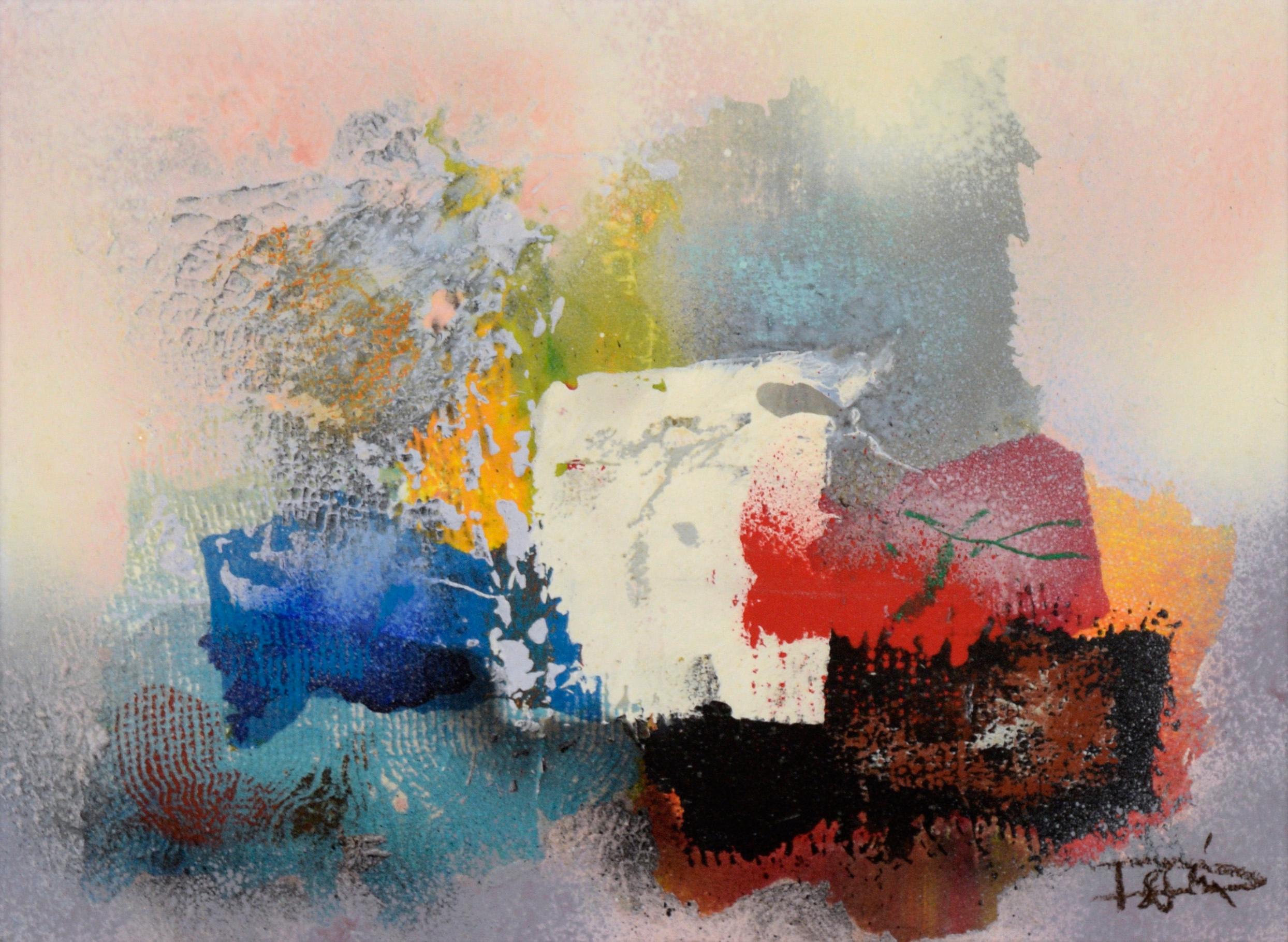„Napsutes XVIII“ (Sonnenschein) – Abstrakter Expressionismus in Acryl auf Leinwand – Painting von László Dús