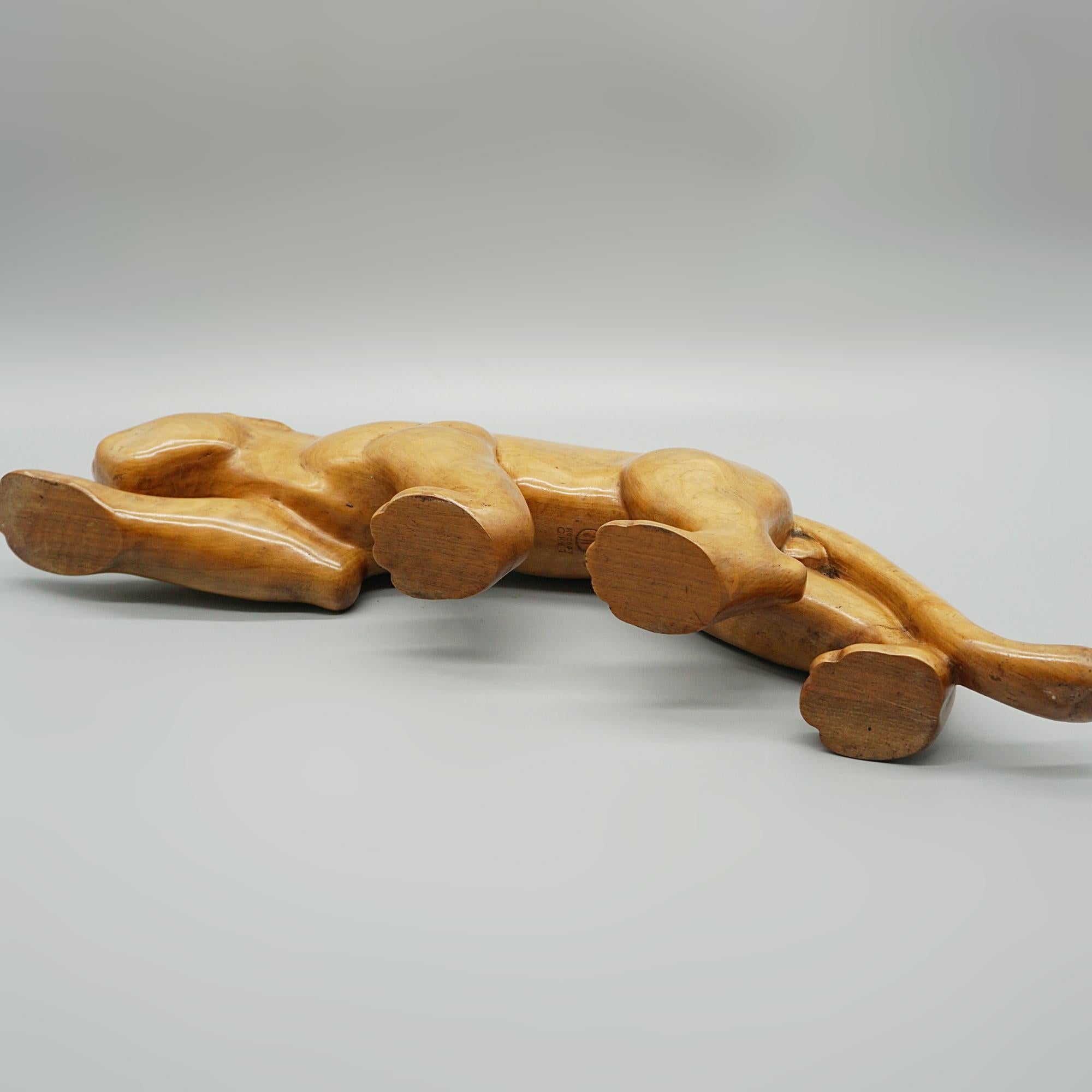 Laszlo Hoenig Carved Fruitwood Prowling Panther 4
