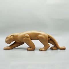 Laszlo Hoenig Carved Fruitwood Prowling Panther