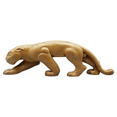 Laszlo Hoenig Carved Fruitwood Prowling Panther