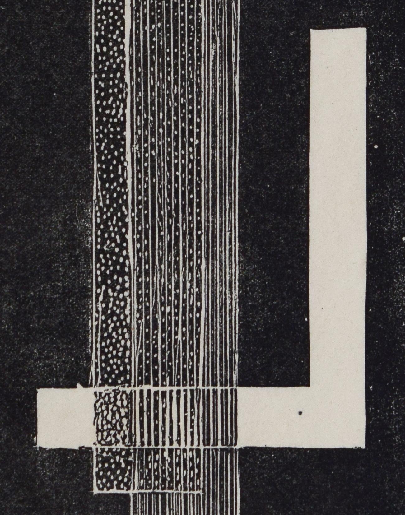 Composition  Komposition, constructivisme hongrois imprimé à la main - Noir Abstract Print par László Moholy-Nagy
