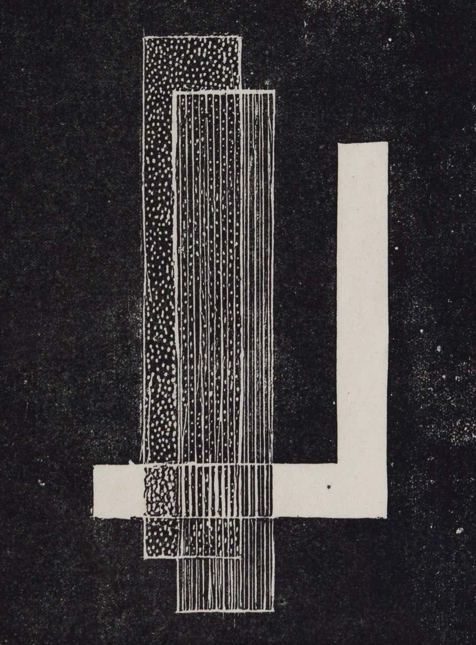 Composition Komposition - Hungarian Constructivism Hand Printed
