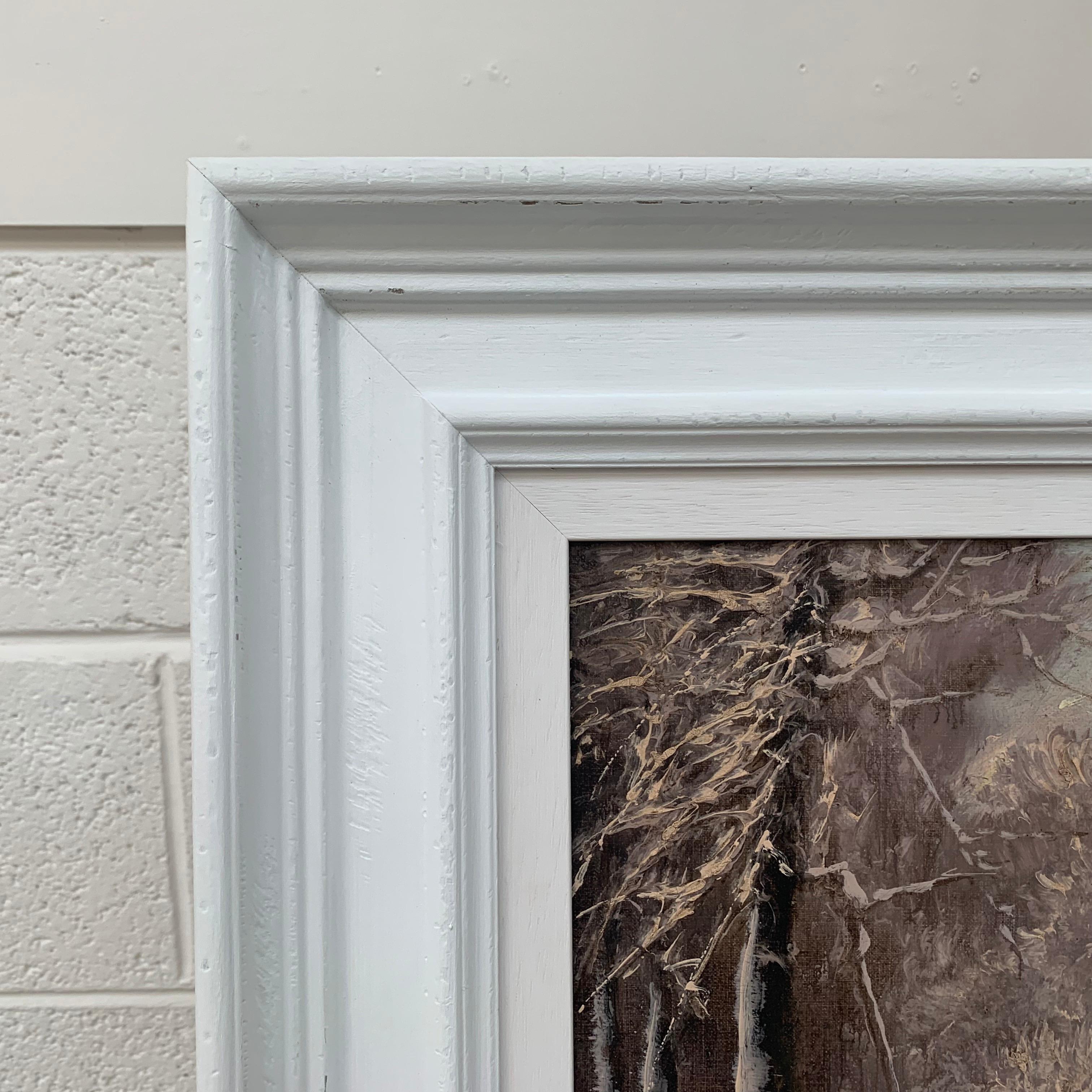 Pintura del siglo XX de una escena de nieve en un río del bosque del País de las Maravillas Invernal Húngaro en venta 3