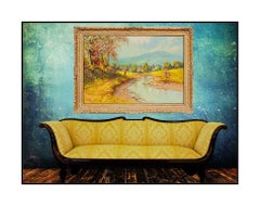 Vintage Laszlo Neogrady Large Oil On Canvas Original Painting French Landscape Signed