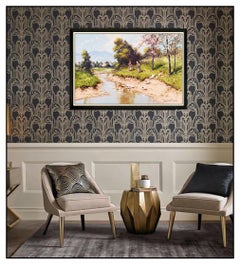 Laszlo Neogrady Large Original Oil Painting On Canvas Water Landscape Signed Art