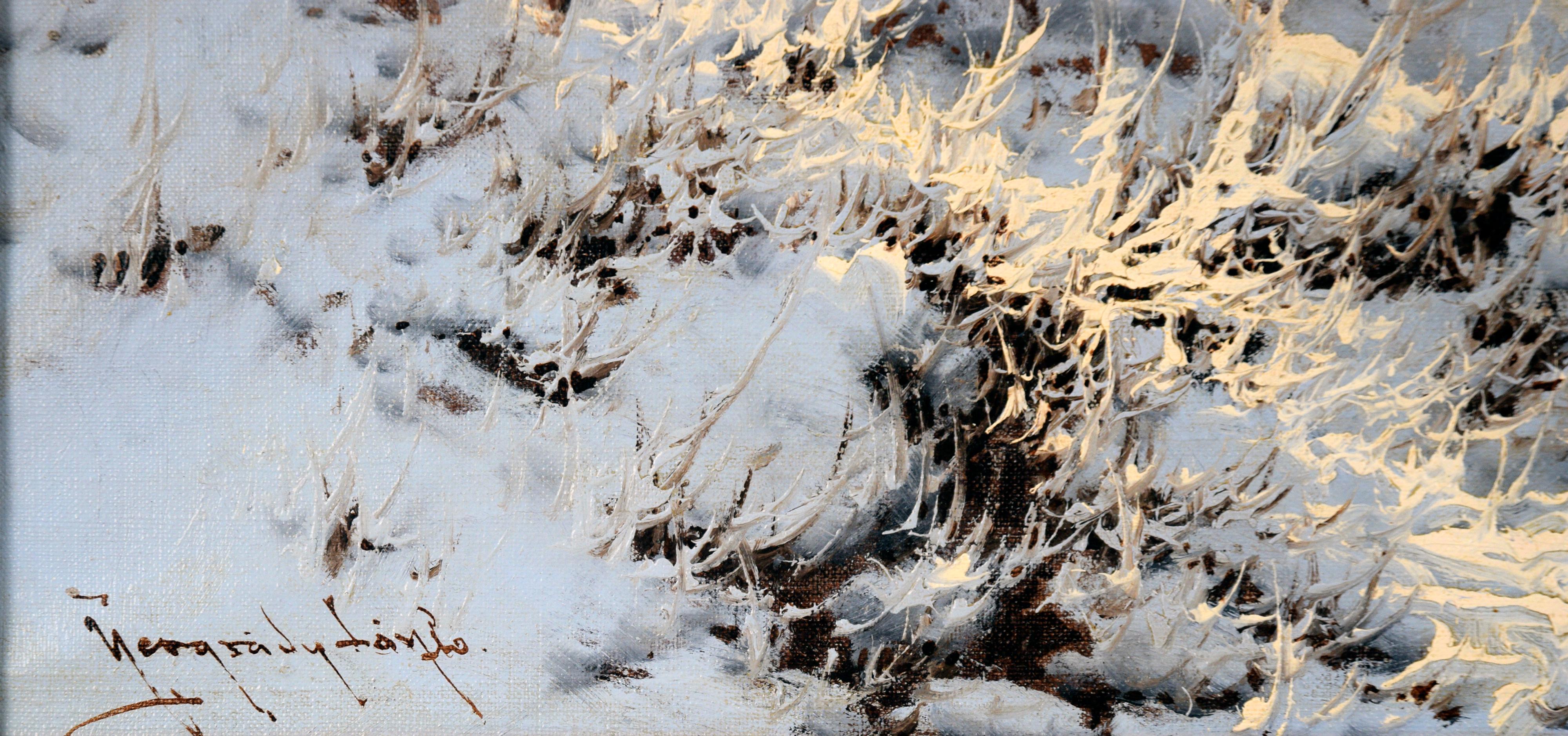 Montagnes enneigées des Tatras en hiver avec pins et ruisseau en vente 3
