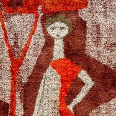 Laszlo Pesci Arazzo post-cubista in misto seta