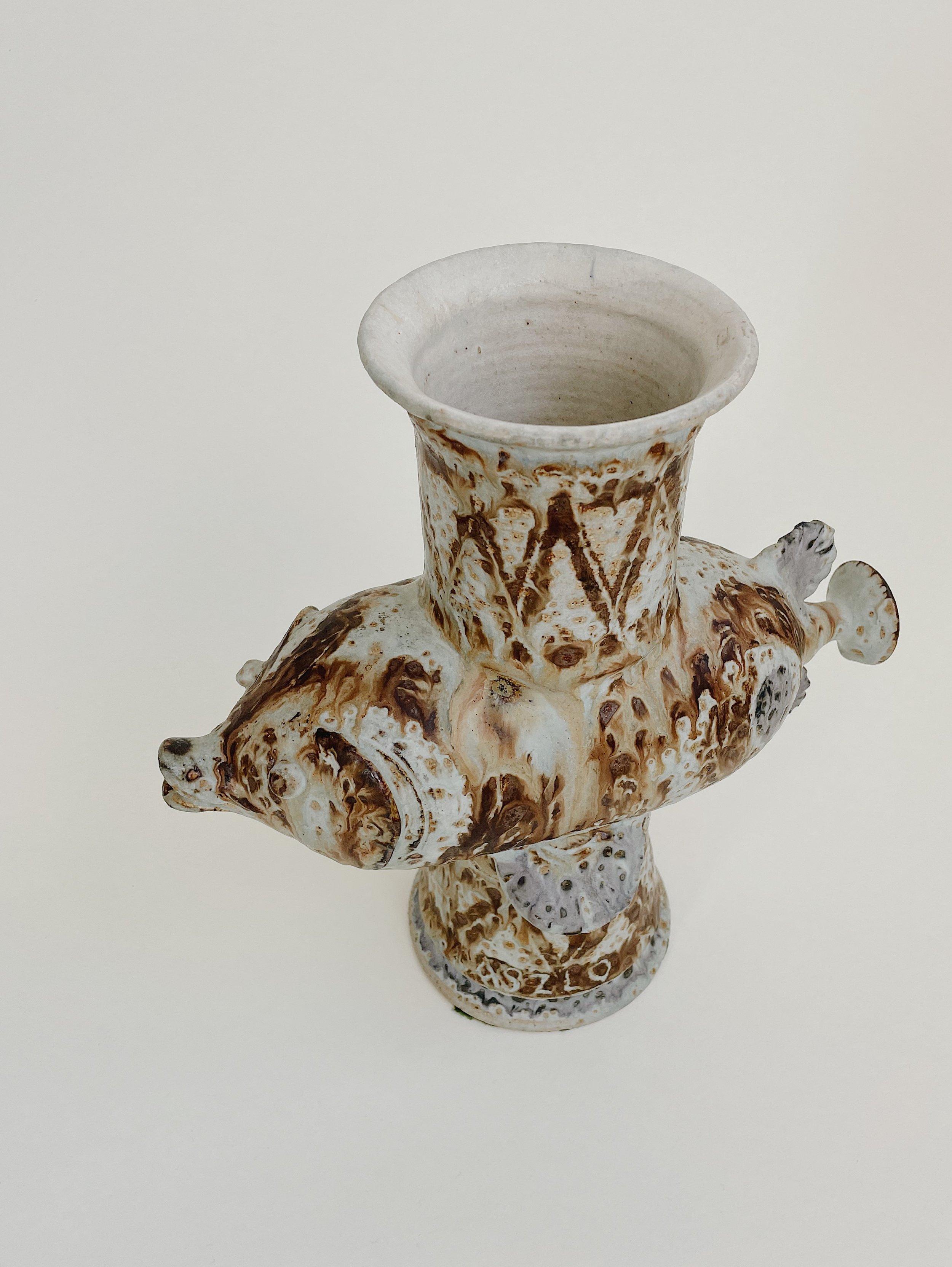 Mid-Century Modern Vase en forme de poisson Laszlo Steiner en vente