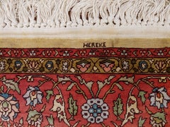 Late 20th Century Turkish Hereke Ivory and Rust, Silk, Scatter Size 1980 Signed